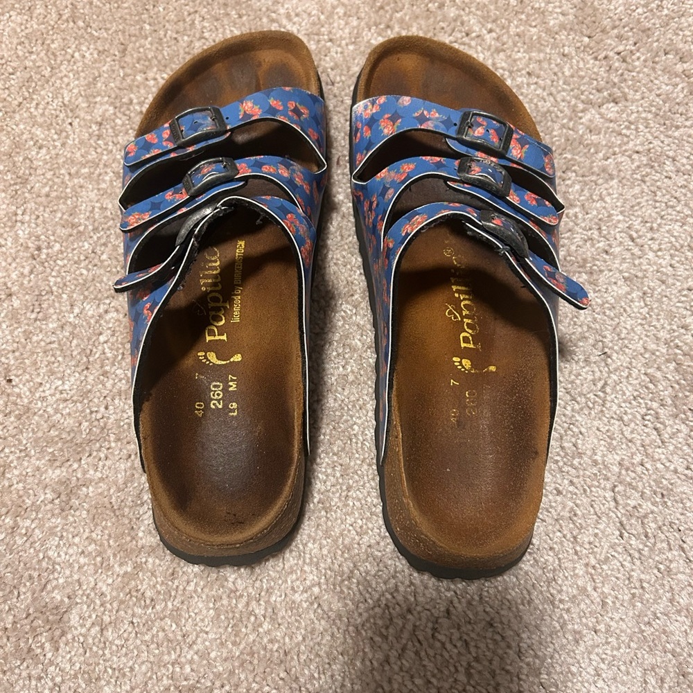 Papillio Blue and Pink Floral Sandals